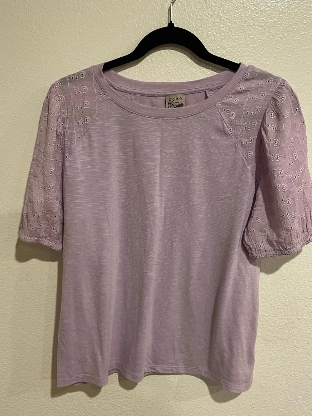 Lavender top from Como Vintage, size Med